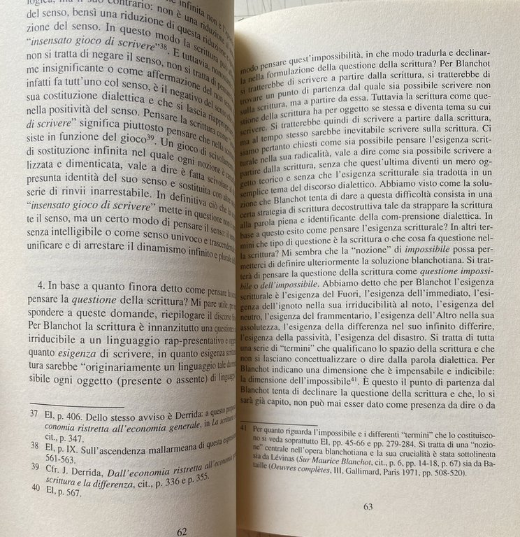 LE SCRITTURE DEL FUORI. TRACCIATI SUL PENSIERO FRANCESE CONTEMPORANEO