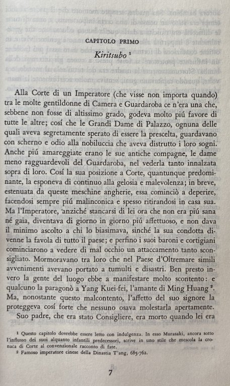 STORIA DI GENJI IL PRINCIPE SPLENDENTE. ROMANZO GIAPPONESE DELL'XI SECOLO. …