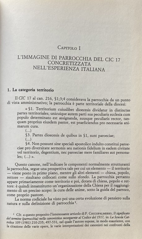 LA PARROCCHIA FRA PASTORALE E DIRITTO IN ITALIA: SUA IDENTITÀ …