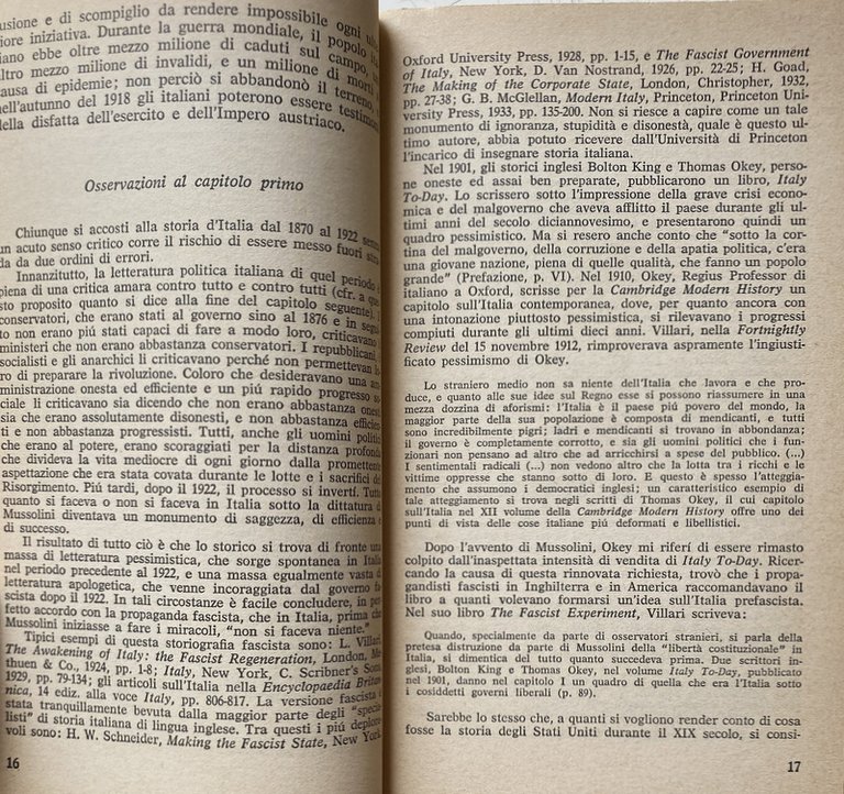 LE ORIGINI DEL FASCISMO IN ITALIA. LEZIONI DI HARVARD.