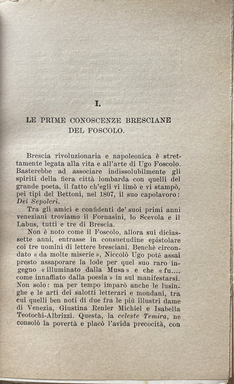 UGO FOSCOLO A BRESCIA. L'AMORE PER MARZIA MARTINENGO, LA STAMPA …