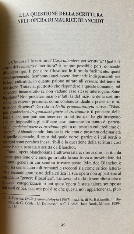 LE SCRITTURE DEL FUORI. TRACCIATI SUL PENSIERO FRANCESE CONTEMPORANEO