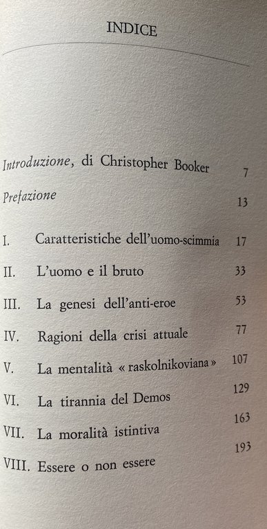 LA SCIMMIA IN CALZONI. L'INFLUSSO DELLA LETTERATURA SULLA SOCIETÀ MODERNA