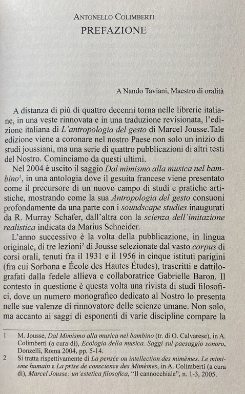 L'ANTROPOLOGIA DEL GESTO