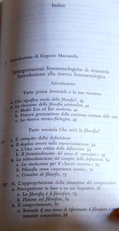 INTERPRETAZIONI FENOMENOLOGICHE DI ARISTOTELE. INTRODUZIONE ALLA RICERCA FENOMENOLOGICA