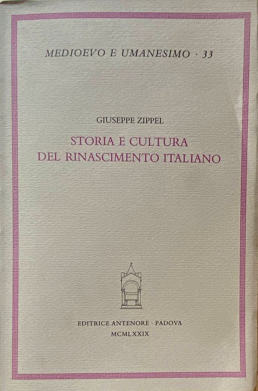 STORIA E CULTURA DEL RINASCIMENTO ITALIANO