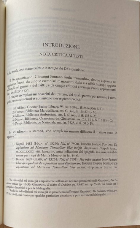 IL DE ASPIRATIONE DI GIOVANNI PONTANO E LA CULTURA DEL …