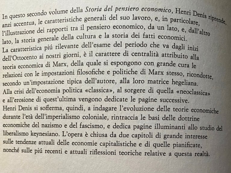 STORIA DEL PENSIERO ECONOMICO. VOLUME PRIMO: DA PLATONE A RICARDO; …