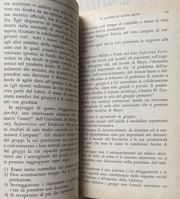 LA PSICOLOGIA SOCIALE DELL'INDUSTRIA. DEMOCRAZIA O AUTORITARISMO NELLE FABBRICHE?