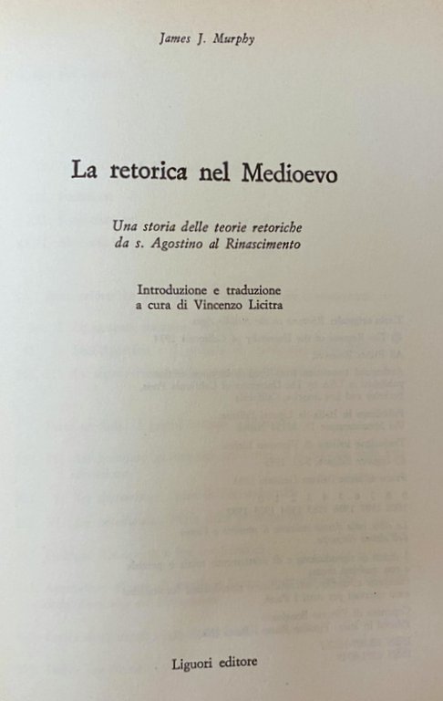 LA RETORICA NEL MEDIOEVO. UNA STORIA DELLE TEORIE RETORICHE DA …