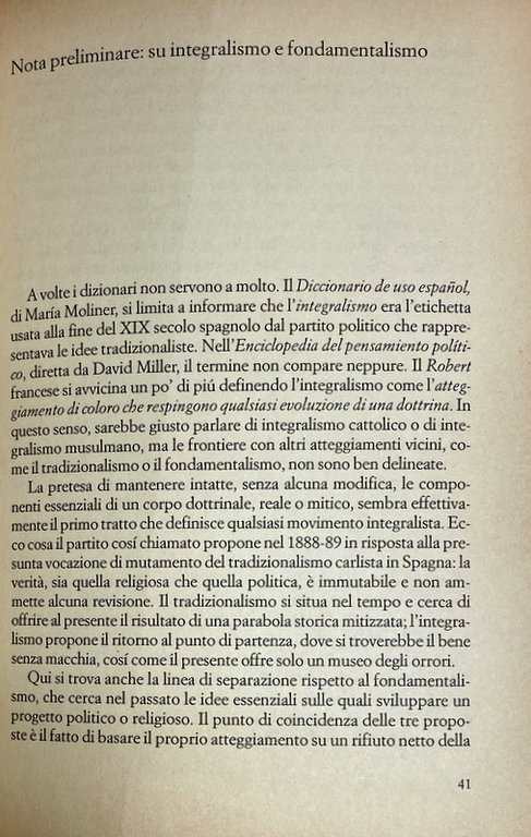 LA RELIGIONE POLITICA. I FONDAMENTALISMI