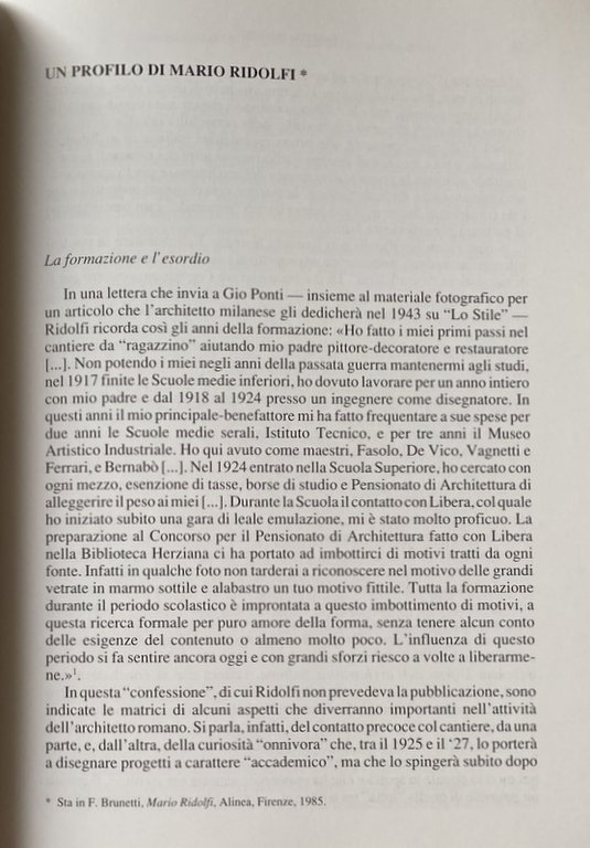 MOMENTI DI ARCHITETTURA ITALIANA CONTEMPORANEA.