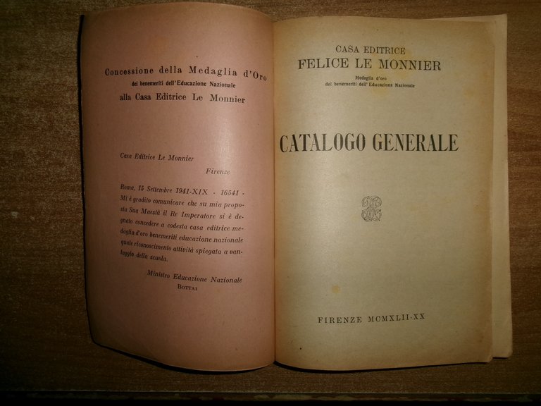 CATALOGO GENERALE Casa Editrice FELICE LE MONNIER 1942