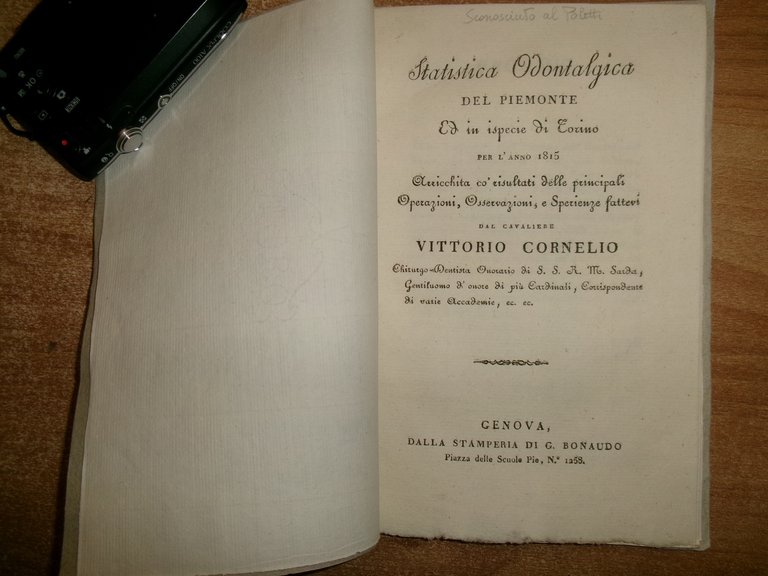 Statistica odontalgica del Piemonte ed in ispecie di Torino per …