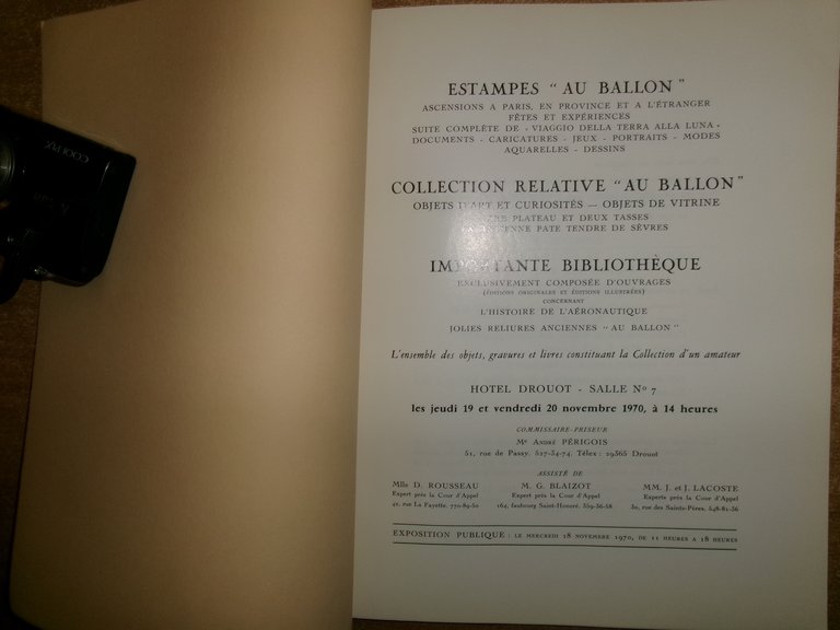 Estampes "Au Ballon" Objets d' Art Importante Bibliothèque. HOTEL DROUOT …