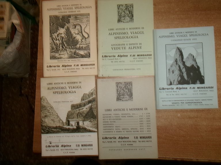 40 cataloghi di libri antichi... Alpinismo Viaggi Speleologia. LIBRERIA ALPINA …