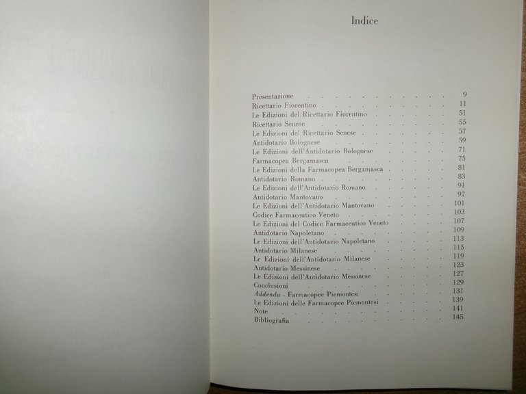 Le Prime Farmacopee Italiane...dei Ricettari Fiorentini memoria A. Corradi 1984