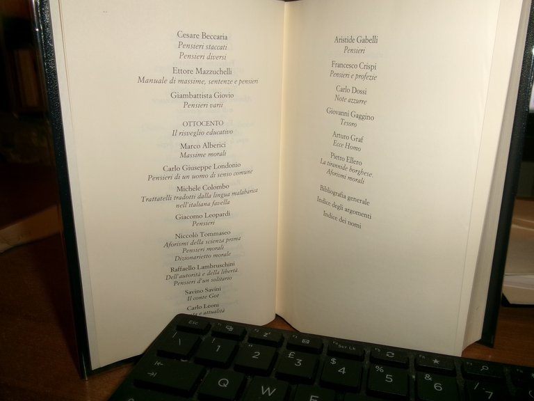 Scrittori Italiani di Aforismi. Volume Primo I CLASSICI. Meridiani 1994