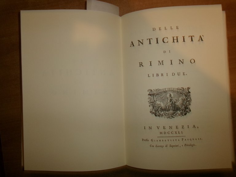 Delle Antichità di Rimino Libri Due. TOMMASO TEMANZA. Ristampa... 1996