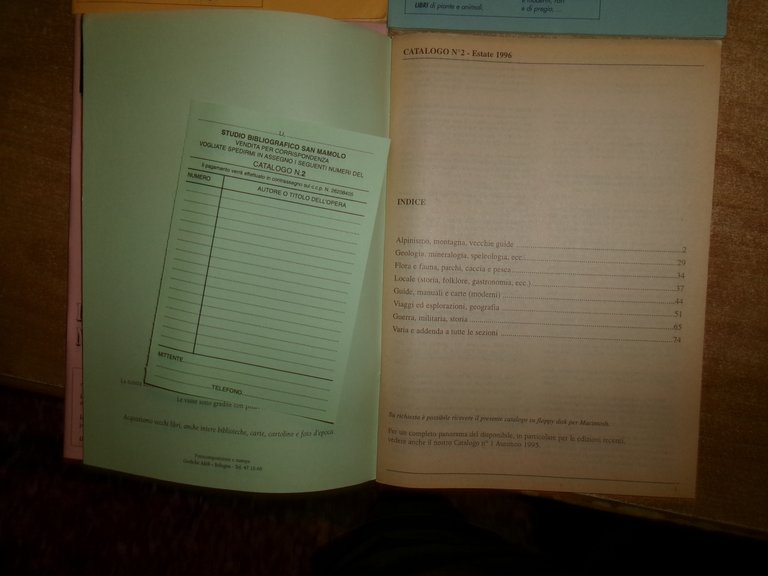 Libri di Montagna... Bologna, Studio Bibliografico San Mamolo, 1996/97