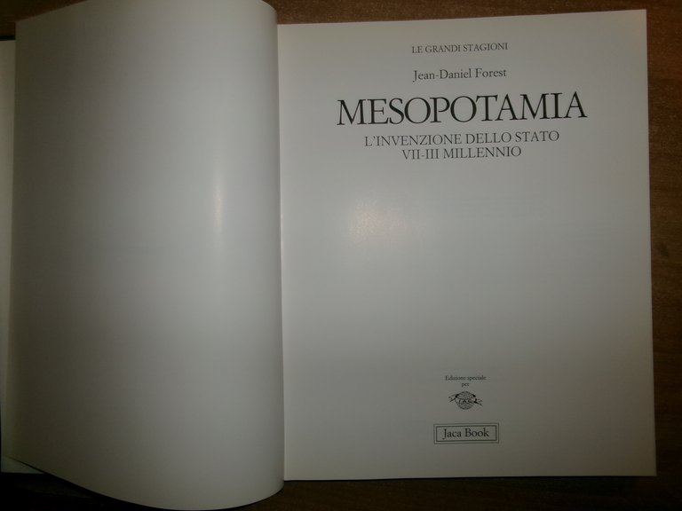 MESOPOTAMIA L' invenzione dello Stato VII-III Millennio. JEAN-DANIEL FOREST 1996