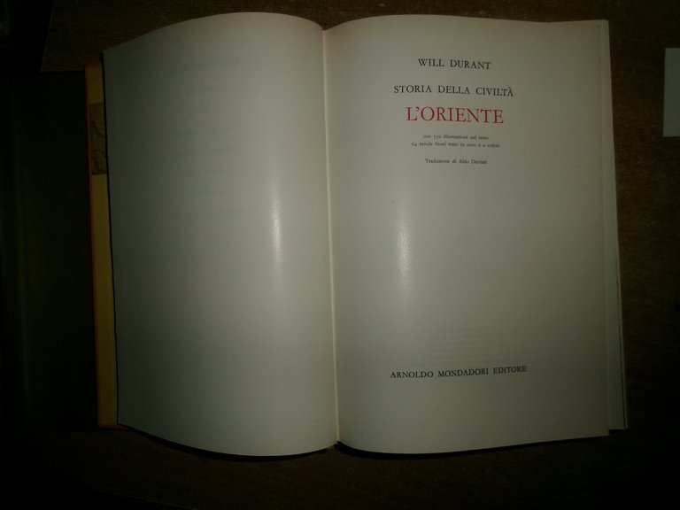 Storia della Civiltà. L' ORIENTE - WILL DURANT 1964