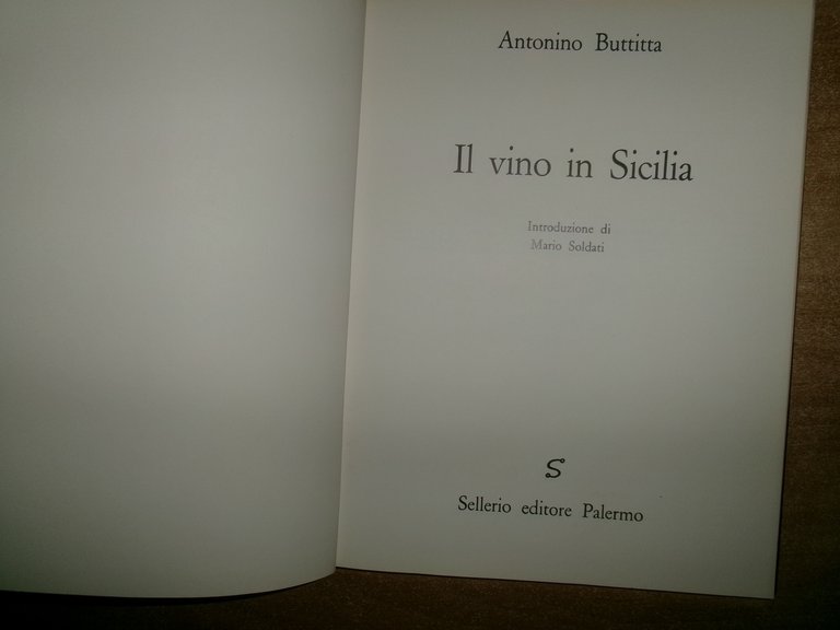 Il Vino in Sicilia. ANTONINO BUTTITTA 1977