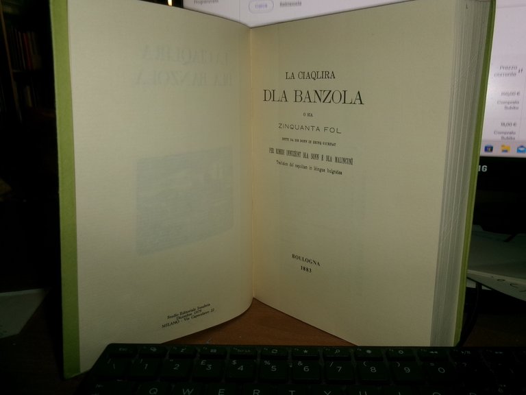 (Bologna) LA CIAQLIRA DLA BANZOLA o sia Zinquanta Fol. 1979