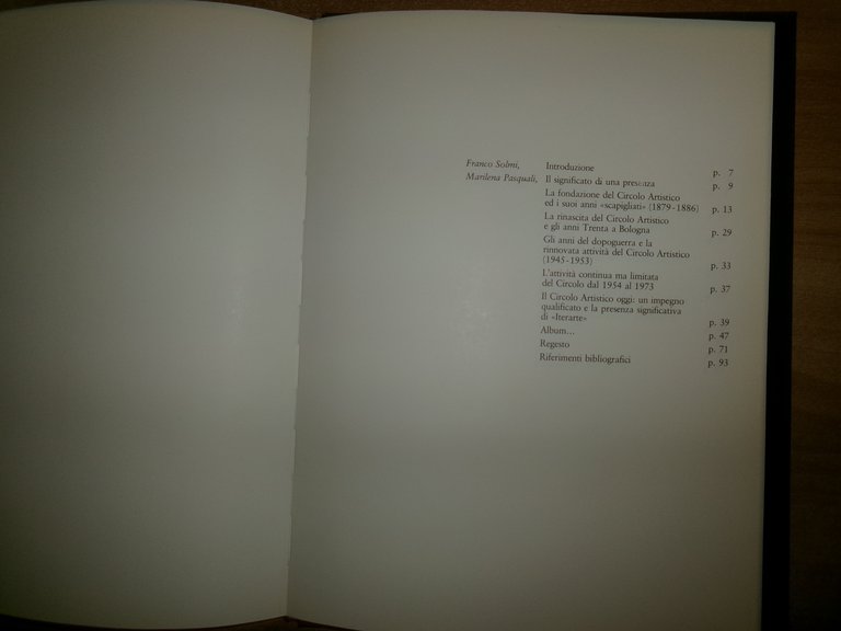 Il Circolo Artistico di Bologna Il significato di una presenza. …