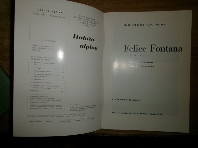 FELICE FONTANA 1730-1805 An Annotated Bibliography. KNOEFEL - FERRARI - …