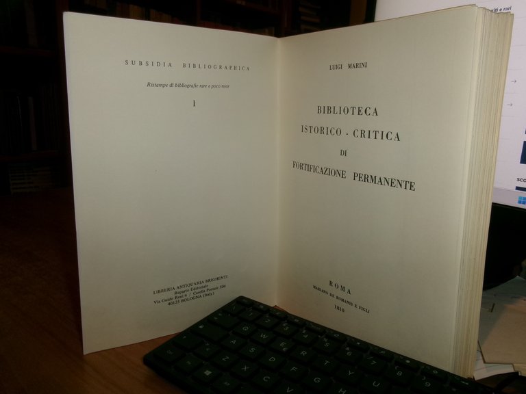 MARINI, LUIGI. Bologna, 1810 (ma anastatica Bologna, Libreria Brighenti, 1971). …