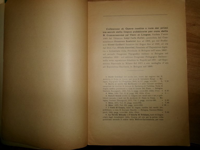 Catalogo delle Opere di Propria Edizione. GAETANO ROMAGNOLI 1916