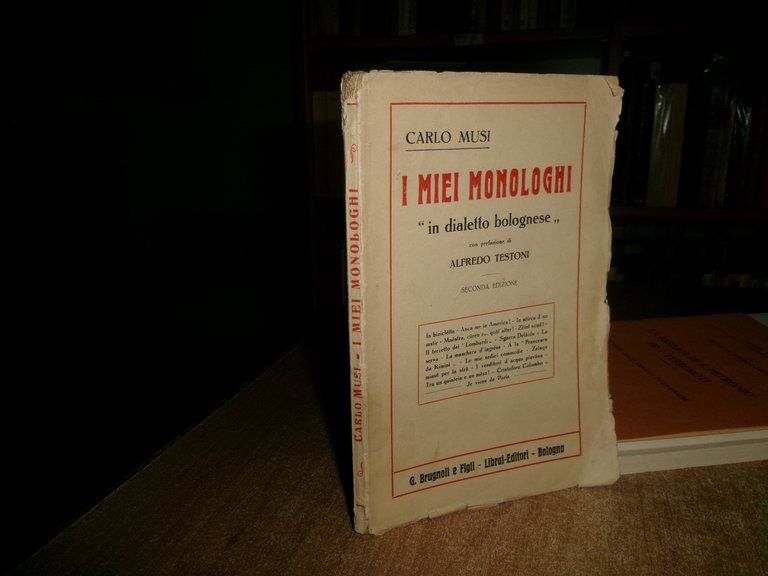 (Bologna) I MIEI MONOLOGHI "in dialetto bolognese" CARLO MUSI 1930