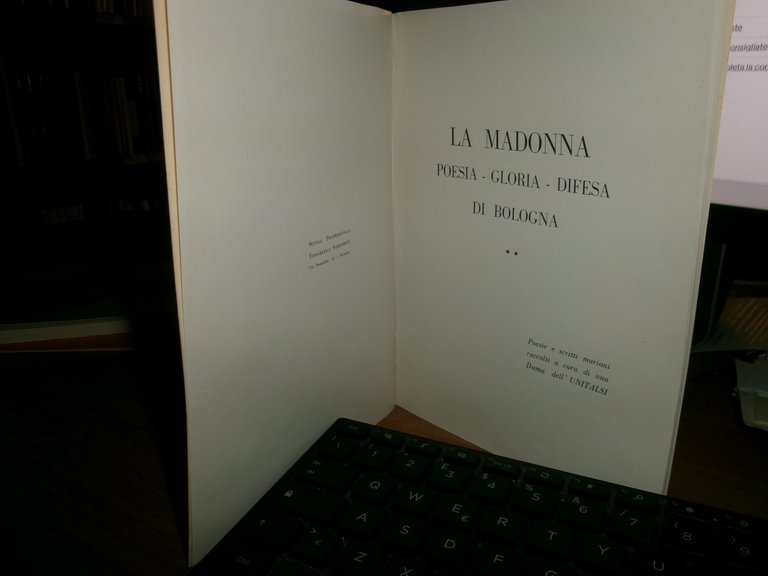 AA. VV. LA MADONNA poesia gloria difesa di Bologna. 1958