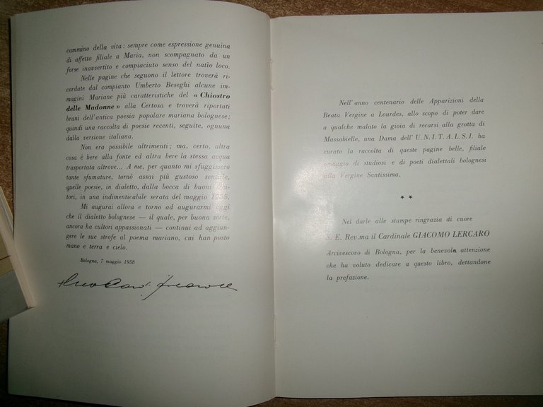 AA. VV. LA MADONNA poesia gloria difesa di Bologna. 1958