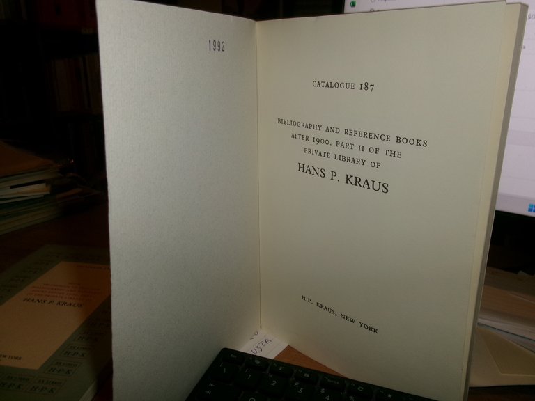 HANS P. KRAUS. From Trithemius to Proctor-Bibliography and reference.. 2 …