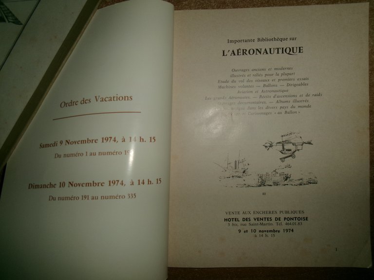 Aérostation. Importante Bibliothèque sur L' Aéronautique CHAMONAL/Pontoise 1960