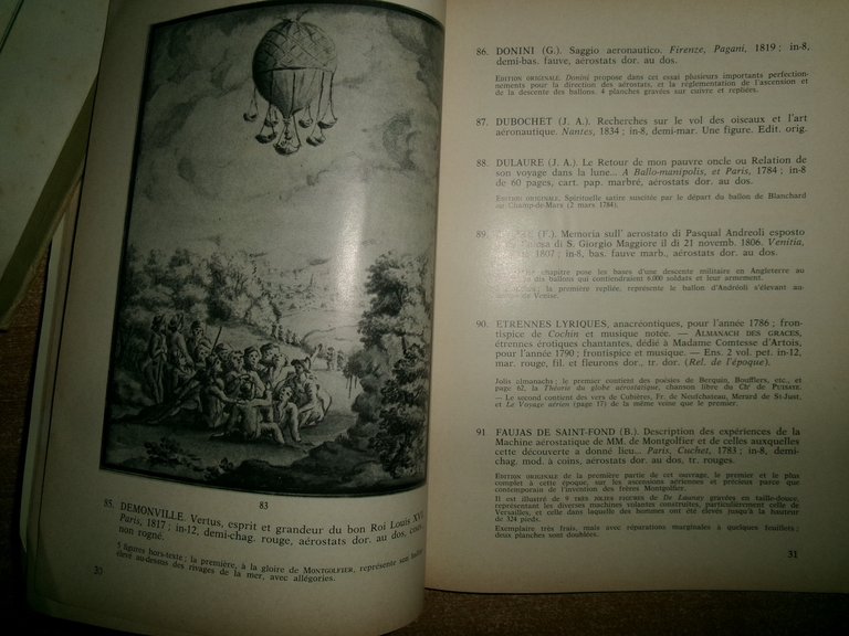 Aérostation. Importante Bibliothèque sur L' Aéronautique CHAMONAL/Pontoise 1960