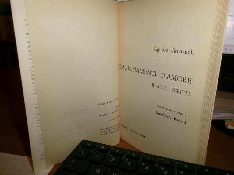 I ragionamenti d' amore - FIRENZUOLA Agnolo - 1966