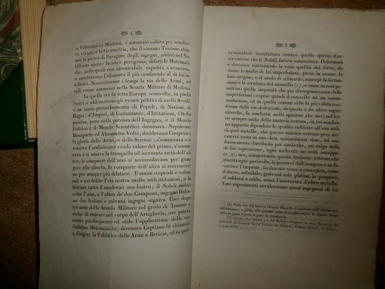 Elogio Storico del Cavaliere LEOPOLDO NOBILI Professore di Fisica..ANTINORI 1836