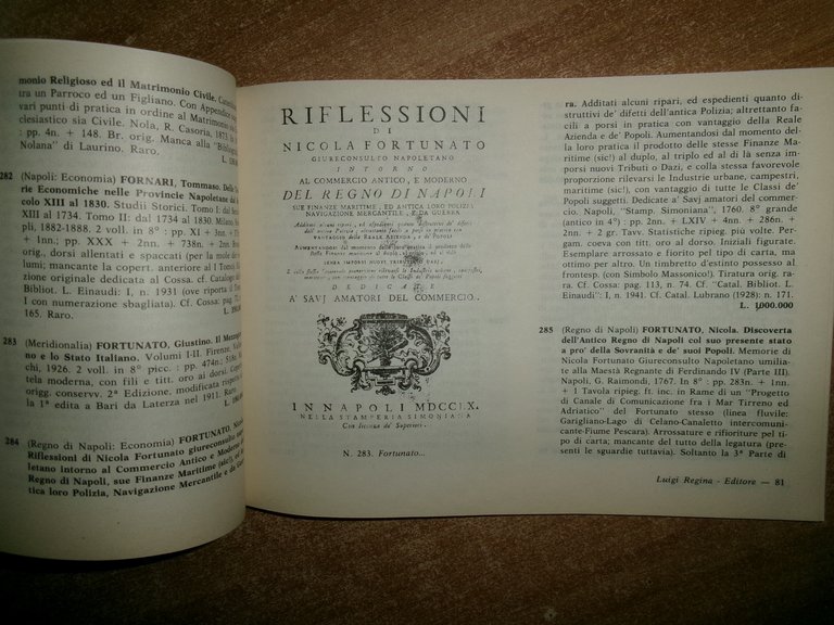 6 cataloghi BIBLIOTECA STORICA MERIDIONALE. Raccolta di opere rare..Luigi Regina