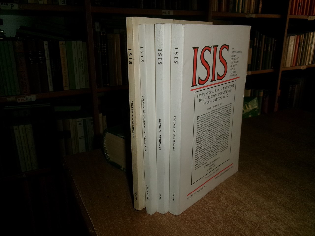 4 volumi ISIS. An International Review Devoted to The History …