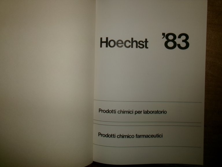 HOECHST '83. Prodotti Chimici per laboratorio...Farmaceutici