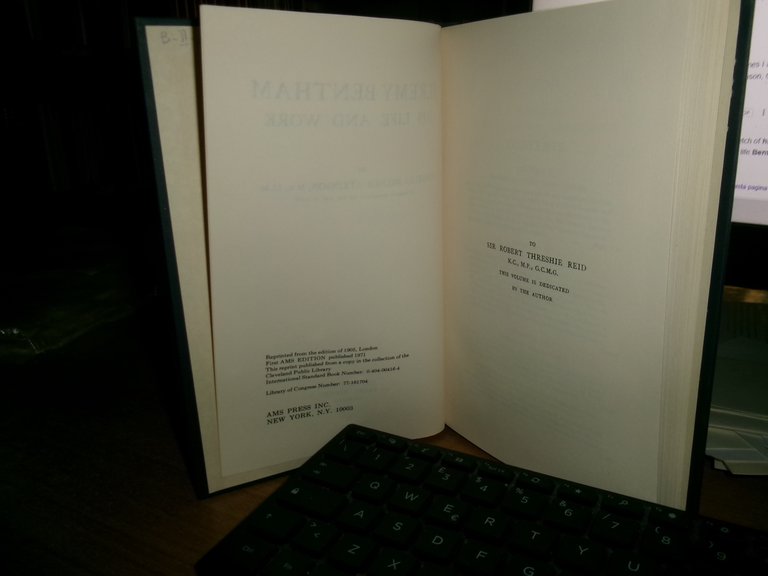 JEREMY BENTHAM His Life and WORK. By CHARLES MILNER ATKINSON …