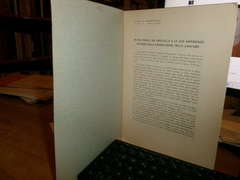 Pietro Paolo da Sangallo e le sue esperienze...delle zanzare. AUGUSTO …