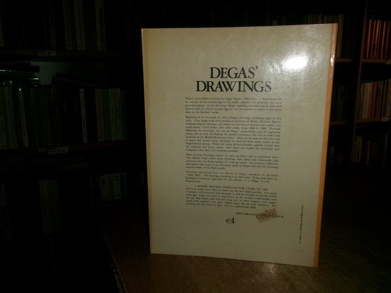 DEGAS' DRAWINGS 100 Illustrations, including 8 in color. 1973