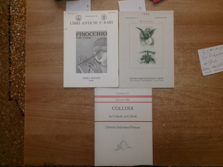 3 cataloghi: COLLODI da COLLODI, su COLLODI. PINOCCHIO. 1993/1996