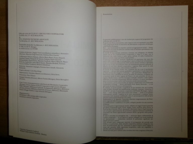EMILIA-ROMAGNA Terra di Cooperazione. A cura di Angelo Varni 1990