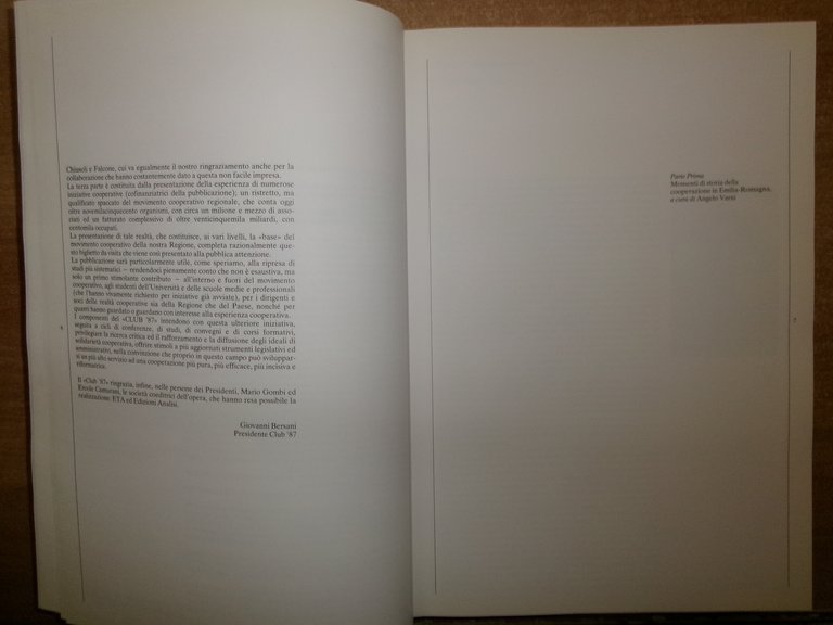 EMILIA-ROMAGNA Terra di Cooperazione. A cura di Angelo Varni 1990