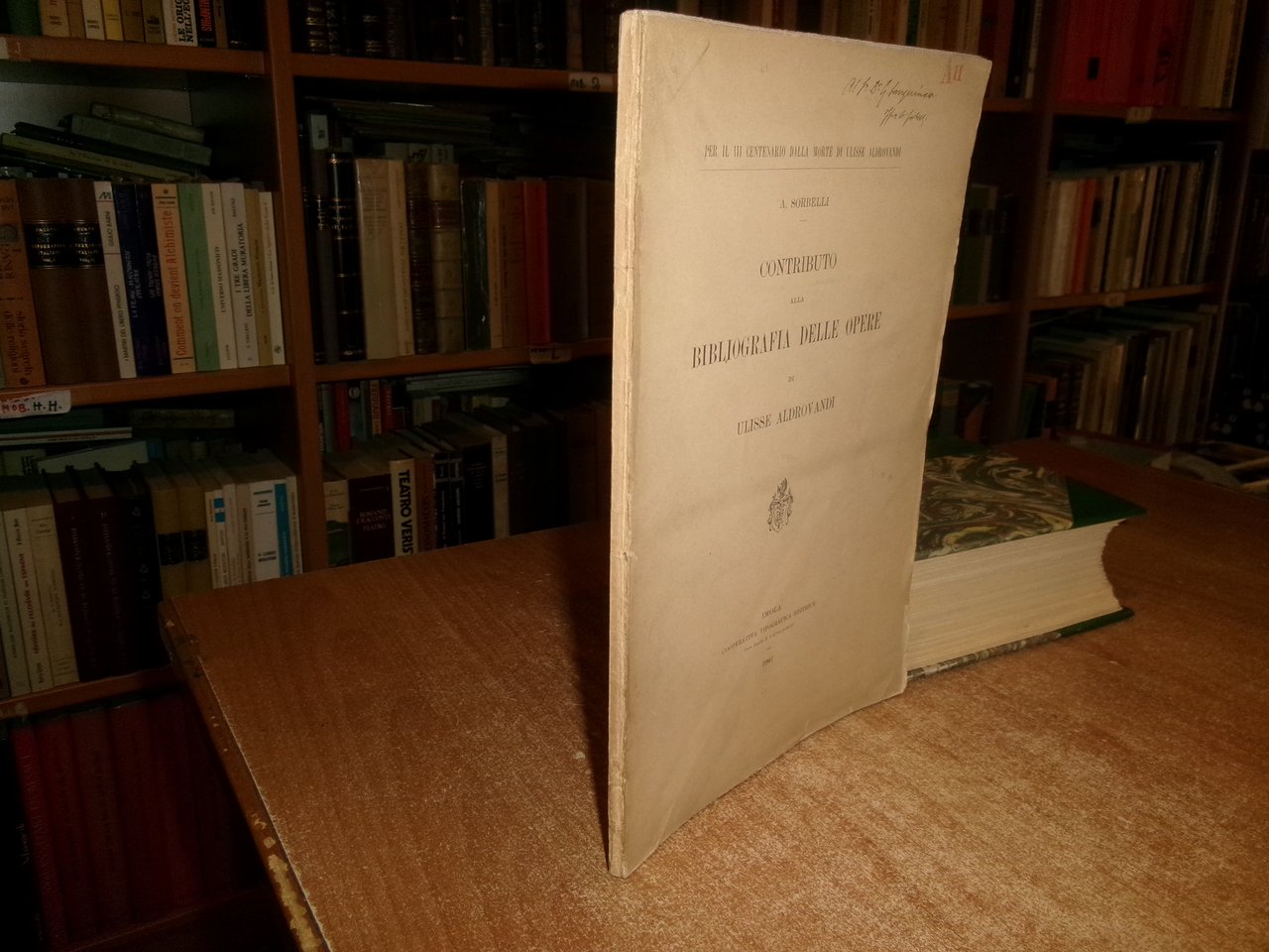Contributo alla BIBLIOGRAFIA DELLE OPERE di ULISSE ALDROVANDI. A. SORBELLI …